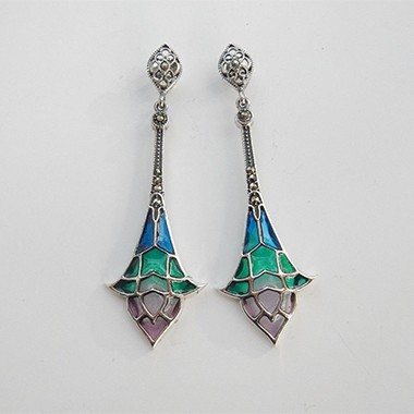 Details about   Art nouveau deco wing earrings wood wing earrings wooden fantasy angel stud 