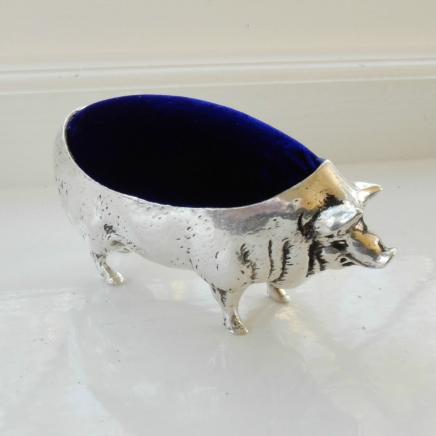 Photo of Large Silver Plate Pig Pin Cushion