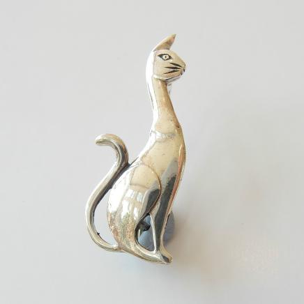 Photo of Solid Silver Elegant Cat Brooch