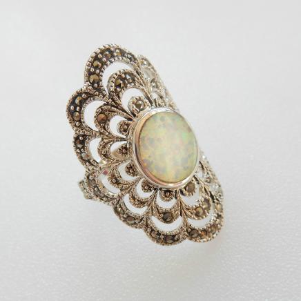 Photo of Silver Opal Filigree Ring