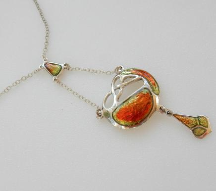 Photo of Silver & Iridescent Enamel Necklace