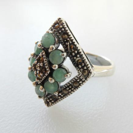 Photo of Silver Marcasite & Turquoise Ring