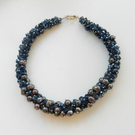 Photo of Midnight Blue Crystal Choker Necklace