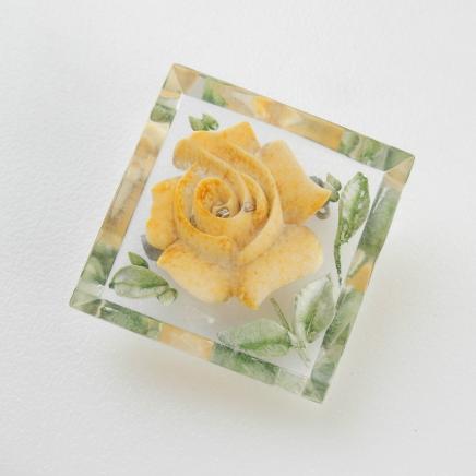 Photo of Vintage Reverse Carved Lucite Flower Brooch