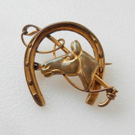Photo of Vintage Rolled Gold Horse Stock Pin