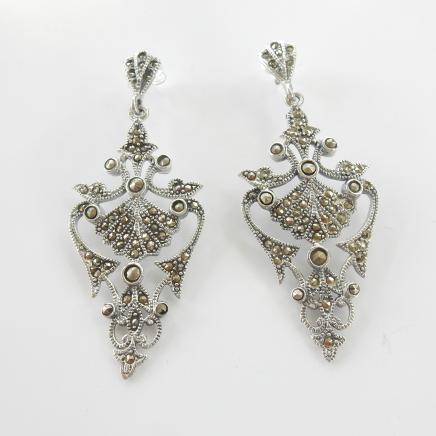 Photo of Art Deco Silver Marcasite Earrings