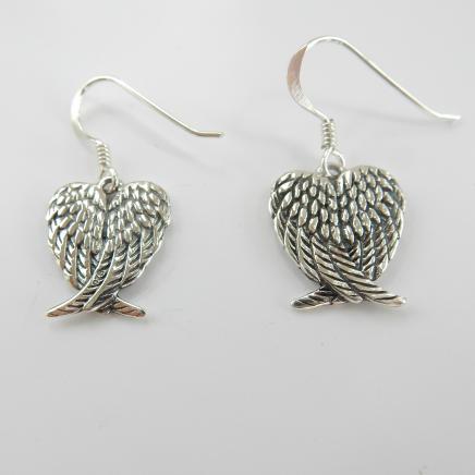 Photo of Sterling Silver Angel Wing Earrings
