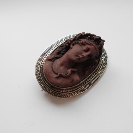 Photo of Vintage Carved Lady Cameo Brooch
