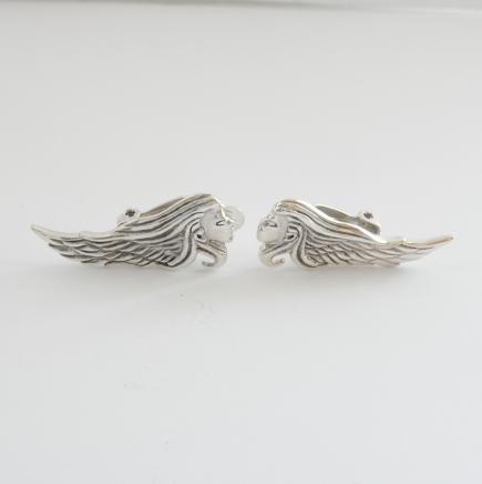 Photo of Solid Silver Art Nouveau Clip on Earrings