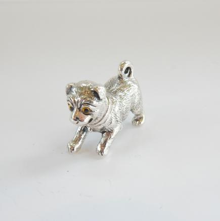 Photo of Sterling Silver Pug Dog Figurine