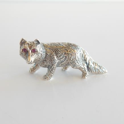 Photo of Solid Silver Ruby Stone Fox Charm