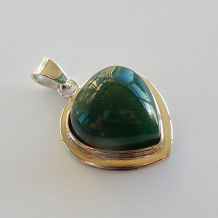Photo of Solid Silver Jade Heart Pendant