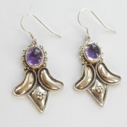 Photo of Vintage Silver & Amethsyt Earrings