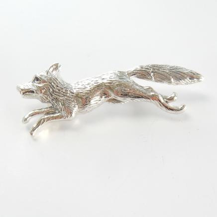 Photo of Solid Silver Real Ruby Fox Brooch
