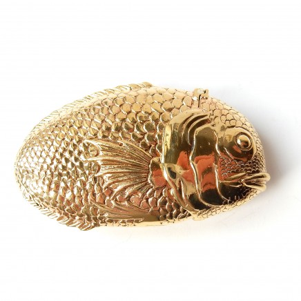 Photo of 18 Carat Gold Plated Fish Vesta Match Safe