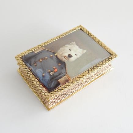 Photo of Gold Plated Highland Terrier Trinket Box