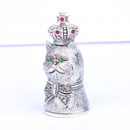 Photo of 800 Silverplated Cat Vesta Match Safe
