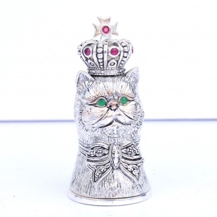 Photo of 800 Silverplated Cat Vesta Match Safe