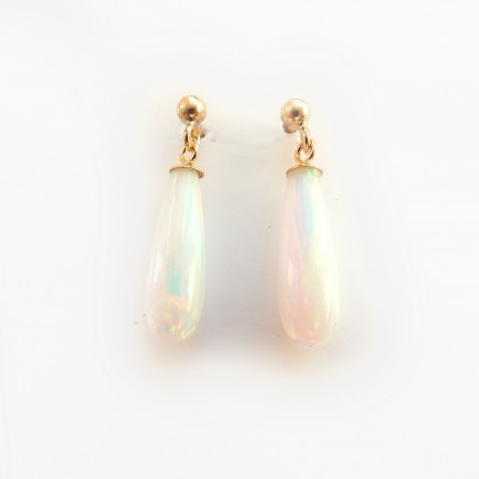 Photo of 9 Carat Gold Genuine Opal Drop Earrings Fine Jewelery