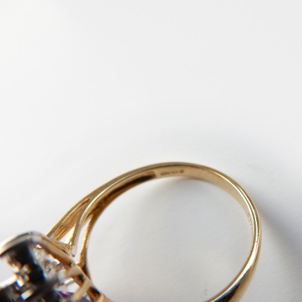 Photo of 9 Carat Yellow Gold Amethyst Diamond Ring Statement Ring