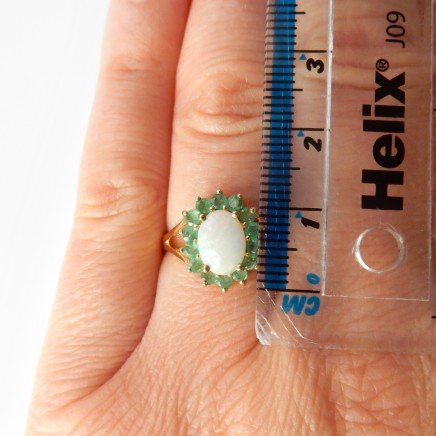 Photo of 9 Carat Yellow Opal Peridot Ring Statement Ring