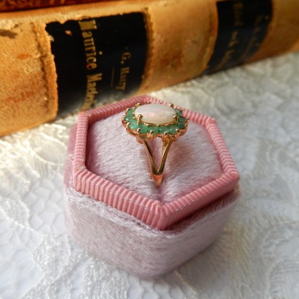 Photo of 9 Carat Yellow Opal Peridot Ring Statement Ring