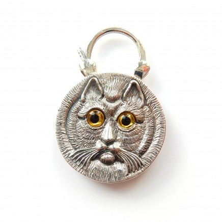 Photo of Agate Sterling Silver Cat Padlock Pendant Clasp Charm
