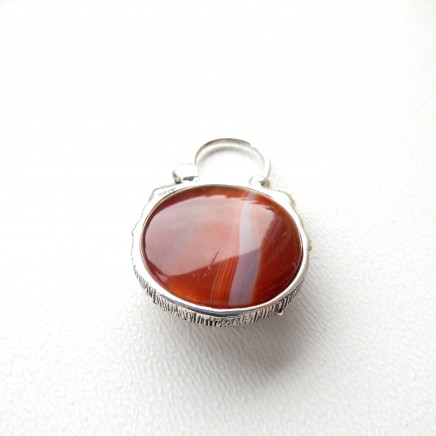 Photo of Agate Sterling Silver Cat Padlock Pendant Clasp Charm