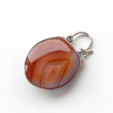 Photo of Agate Sterling Silver Owl Padlock Pendant Clasp Charm