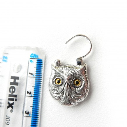 Photo of Agate Sterling Silver Owl Padlock Pendant Clasp Charm