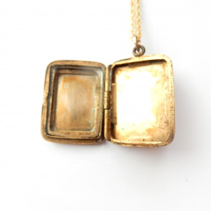 Photo of Antique 9ct Gold Back Front Locket Keepsake Photo Locket Necklace