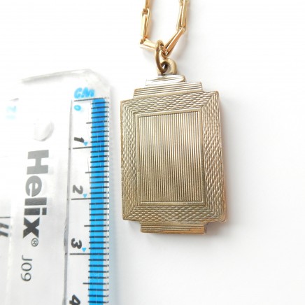 Photo of Antique Art Deco Rolled Gold Locket Necklace Rolled Gold Chain Locket