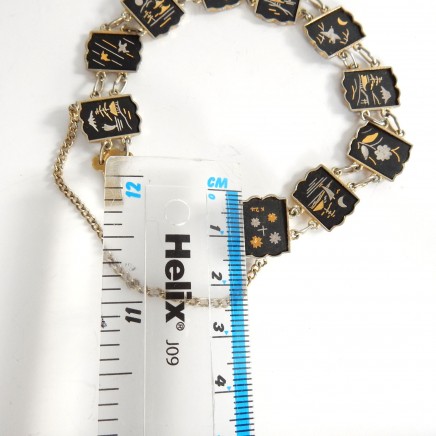 Photo of Antique Damascene Japanese Gold K24 Inlay Bracelet