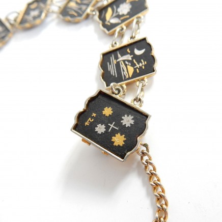 Photo of Antique Damascene Japanese Gold K24 Inlay Bracelet