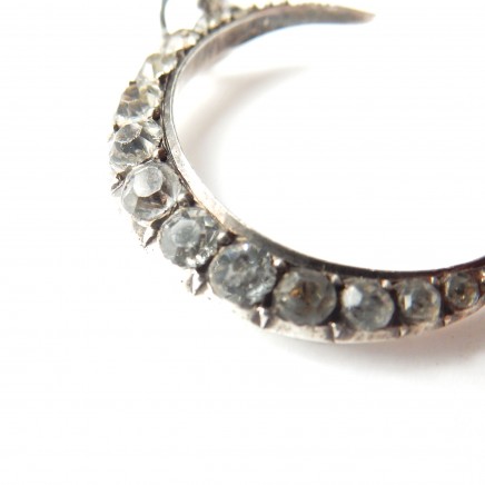 Photo of Antique Edwardian Moon Necklace Edwardian Sterling Silver Celestial Crescent