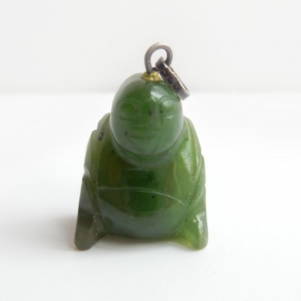 Photo of Antique Jade Buddha Pendant Sterling Silver
