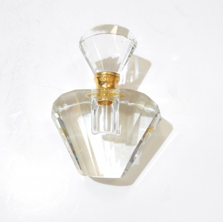 Photo of Art Deco Crystal Glass Gold Perfume Bottle Scent Bottle with Dibber