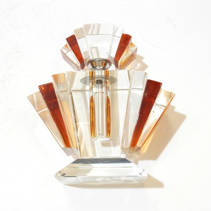 Photo of Art Deco Crystal Glass Perfume Bottle Scent Bottle with Dibber