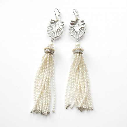 Photo of Art Deco Flapper Droplet Earrings Faux Pearl Costume Jewelery