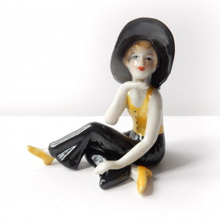 Photo of Art Deco German Porcelain Ceramic Lady Pin Doll Figure