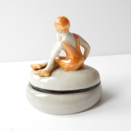 Photo of Art Deco Porcelain Ceramic Flapper Girl on Trinket