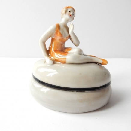 Photo of Art Deco Porcelain Ceramic Flapper Girl on Trinket
