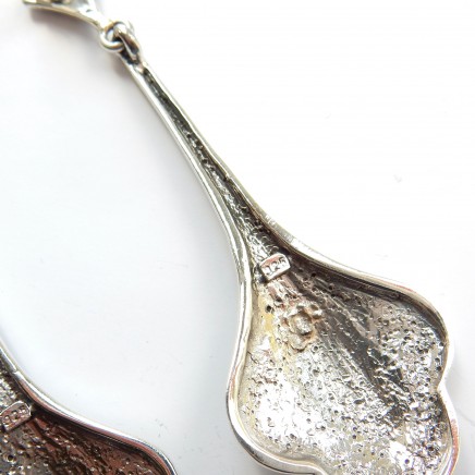 Photo of Art Nouveau Marcasite Droplet Earrings Sterling Silver Fine Jewelry