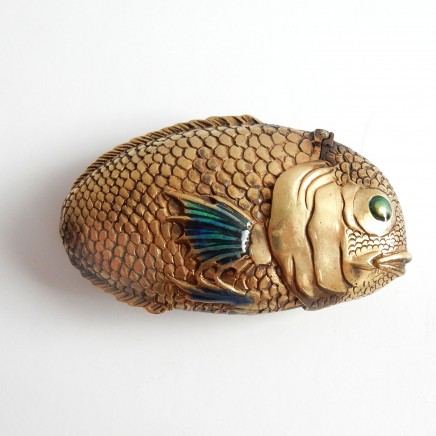 Photo of Brass Enamel Oriental Fish Vesta