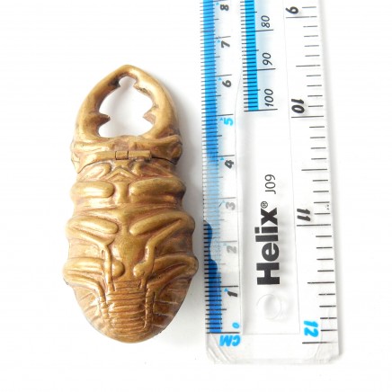 Photo of Brass Enamel Scarab Beetle Scorpion Vesta