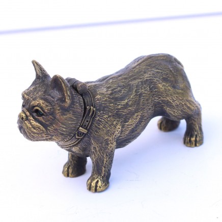 Photo of Brass French Bulldog Vesta Match Safe