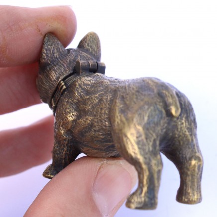 Photo of Brass French Bulldog Vesta Match Safe