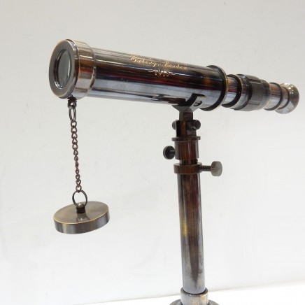 Photo of Brass Mariners Telescope on Tripod Stand Ottway & Co London