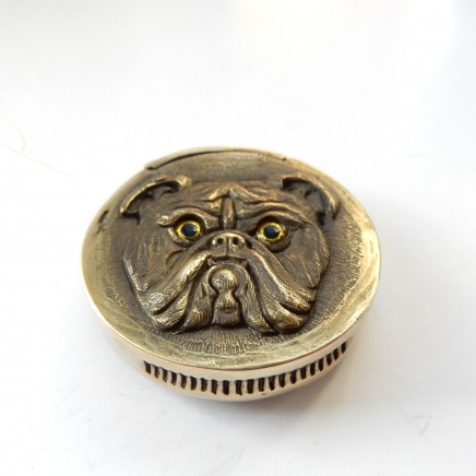 Photo of Brass Novelty English Bulldog Vesta Match Safe