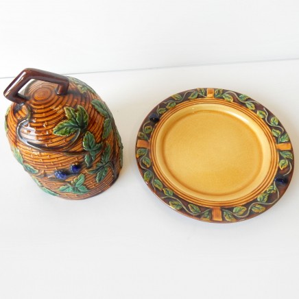 Photo of Ceramic Pottery Stilton Lidded Beehive Cheese Dish Majolica Pottery